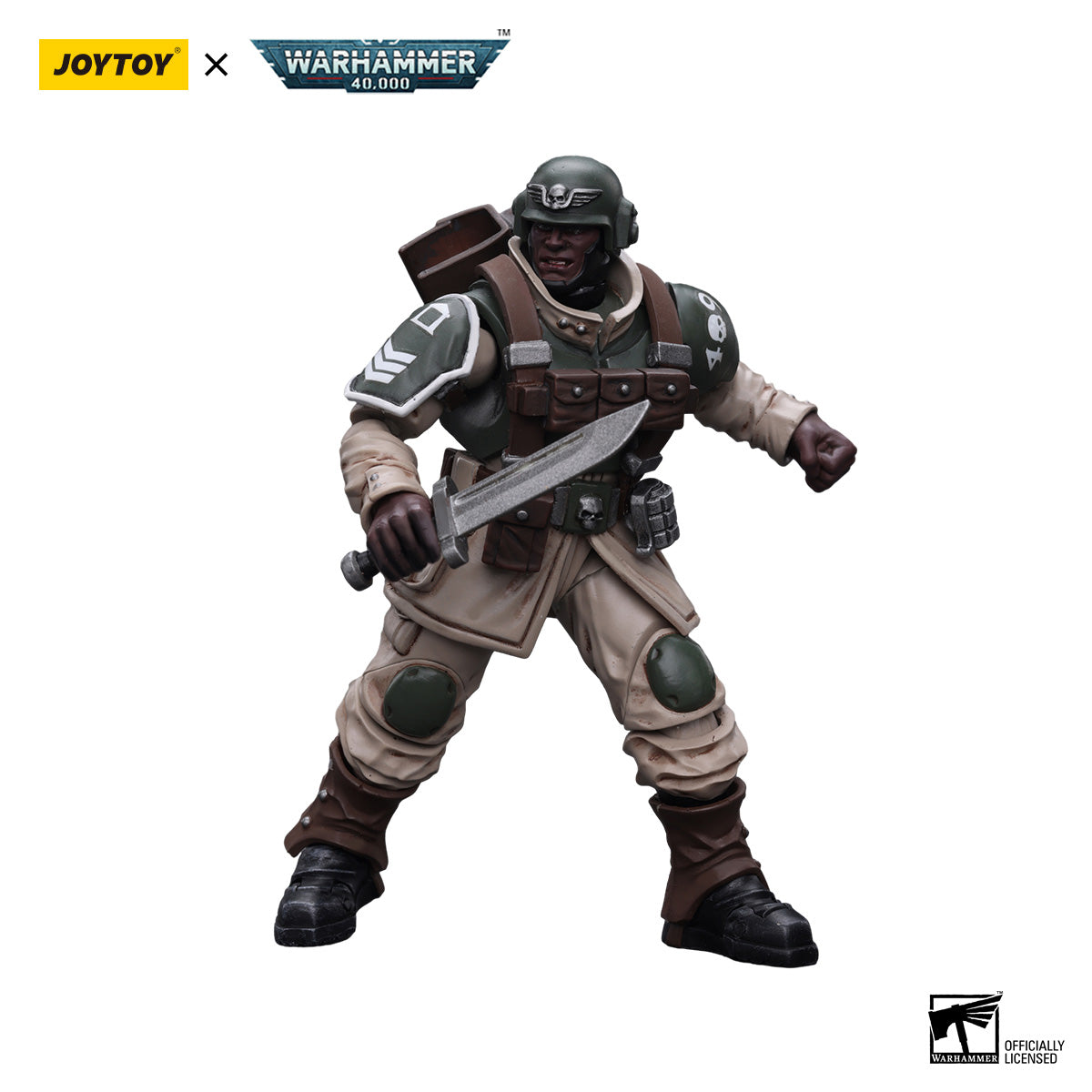 JOYTOY Warhammer 40K Astra Militarum Cadian Command Squad Veteran figure