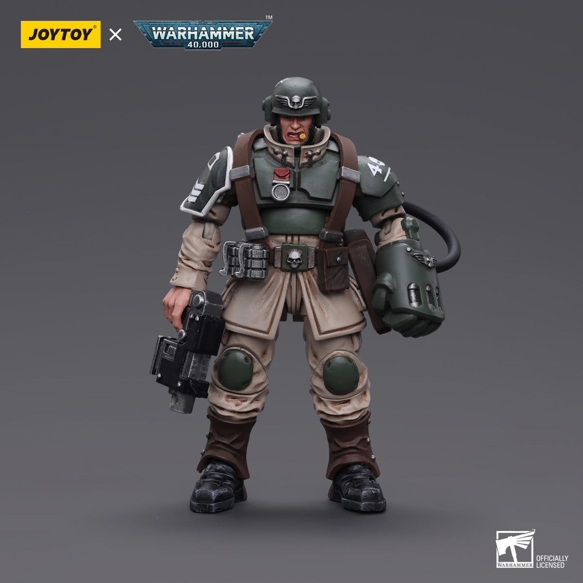 JOYTOY Warhammer 40K Astra Militarum Cadian Command Squad Veteran figure