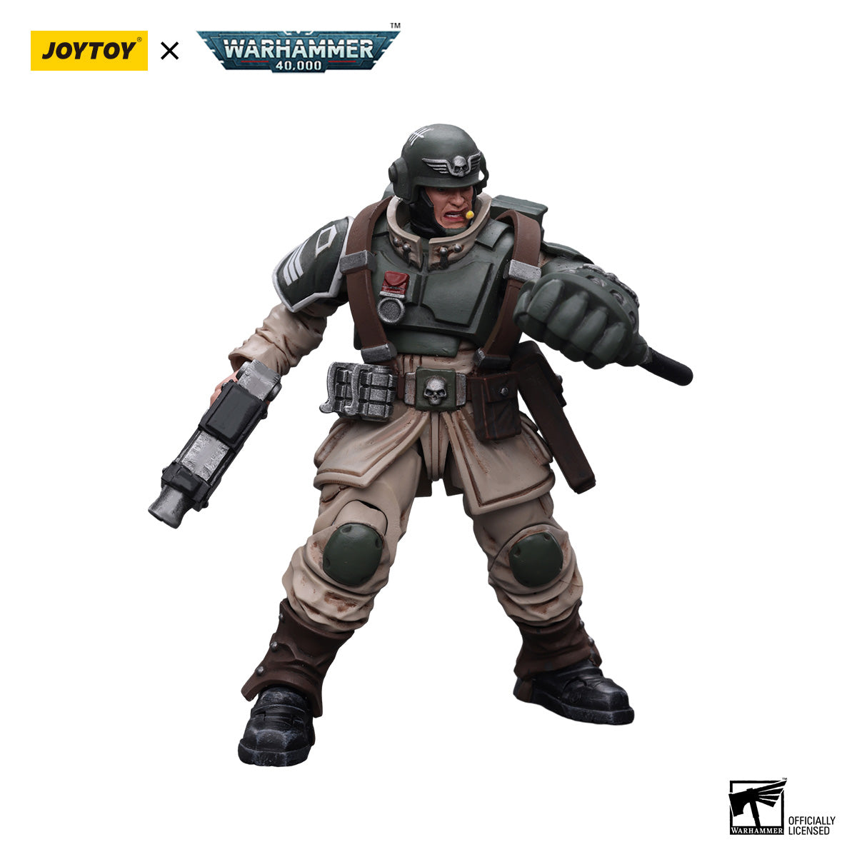 JOYTOY Warhammer 40K Astra Militarum Cadian Command Squad Veteran figure
