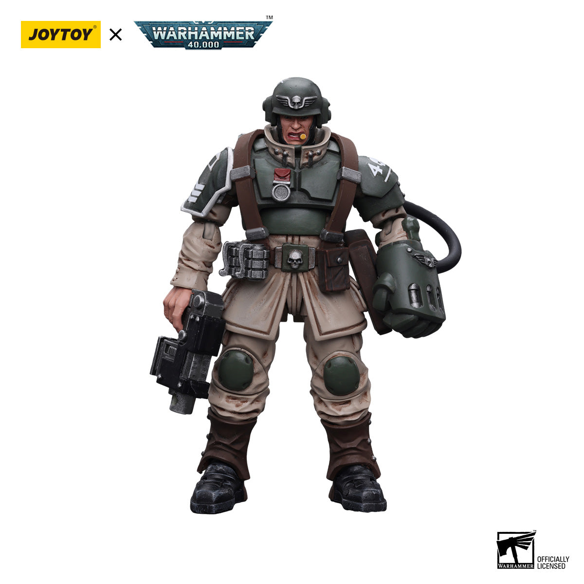 JOYTOY Warhammer 40K Astra Militarum Cadian Command Squad Veteran figure