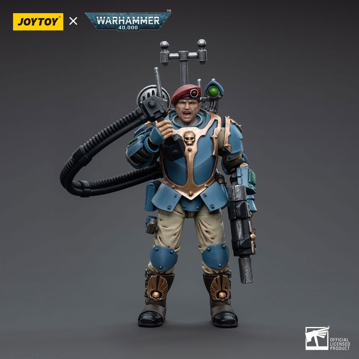 JOYTOY Warhammer 40K Astra Militarum Tempestus Scions Command Squad 55th Kappic Eagles Vox Operator figure