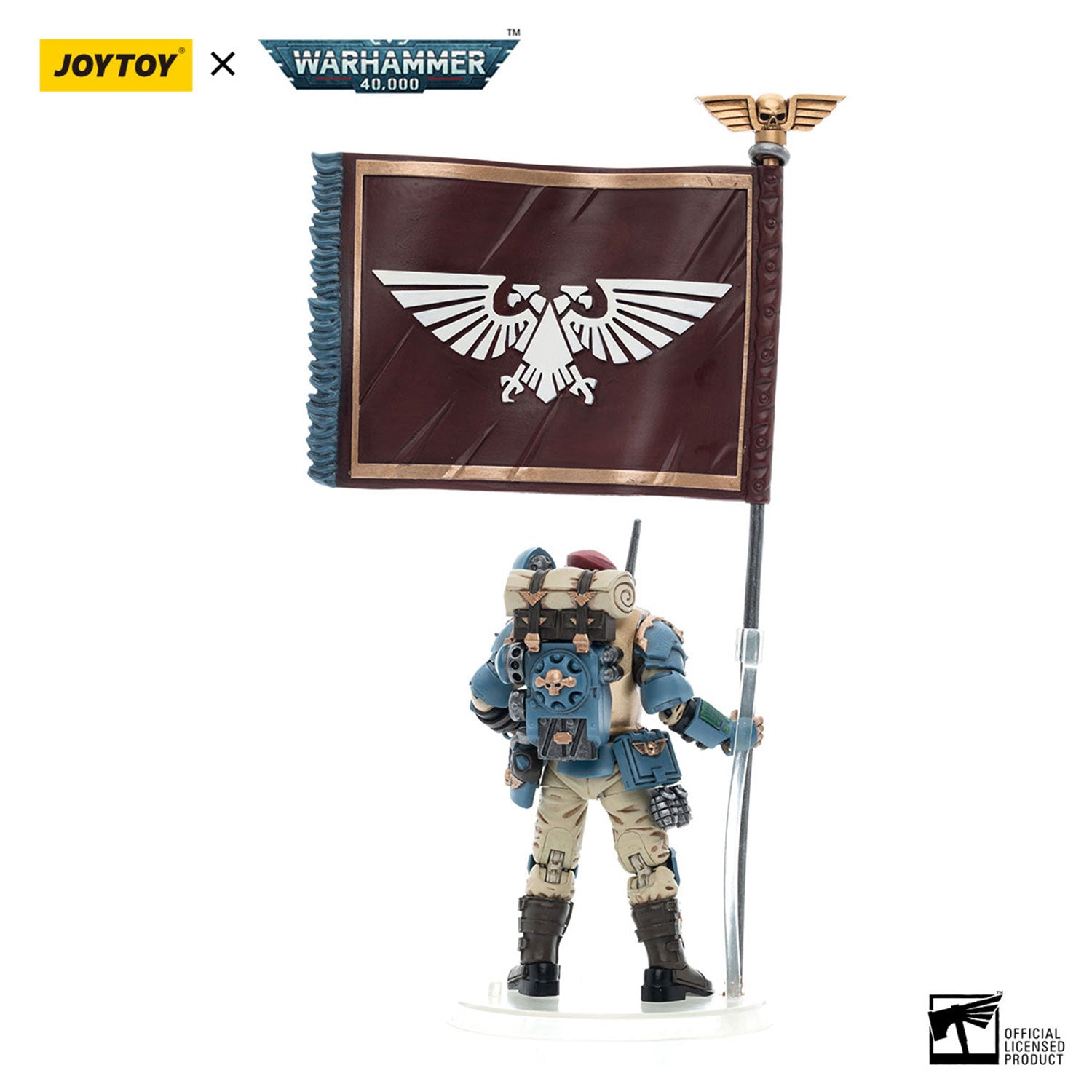 JOYTOY Warhammer 40K Astra Militarum Tempestus Scions Command Squad 55th Kappic Eagles Banner Bearer figure