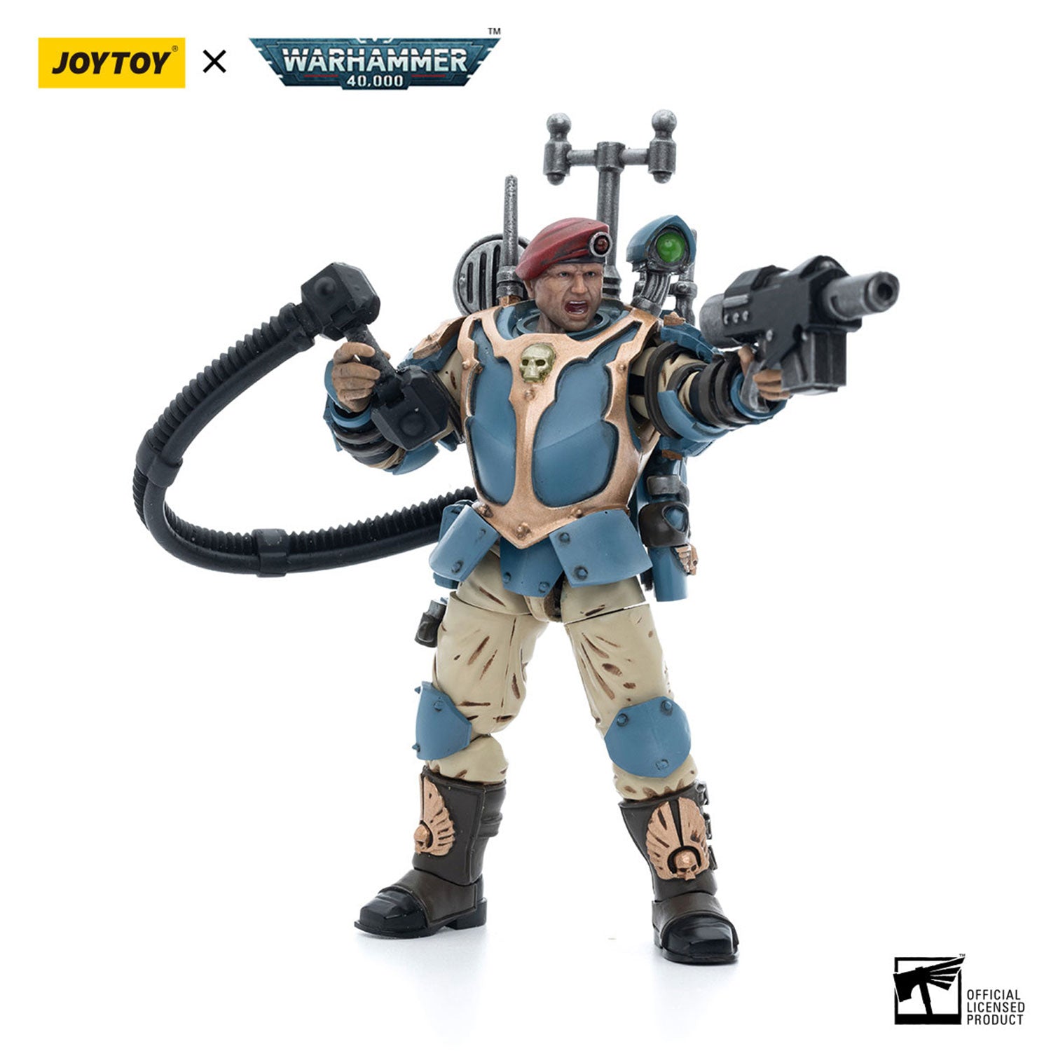 JOYTOY Warhammer 40K Astra Militarum Tempestus Scions Command Squad 55th Kappic Eagles Vox Operator figure