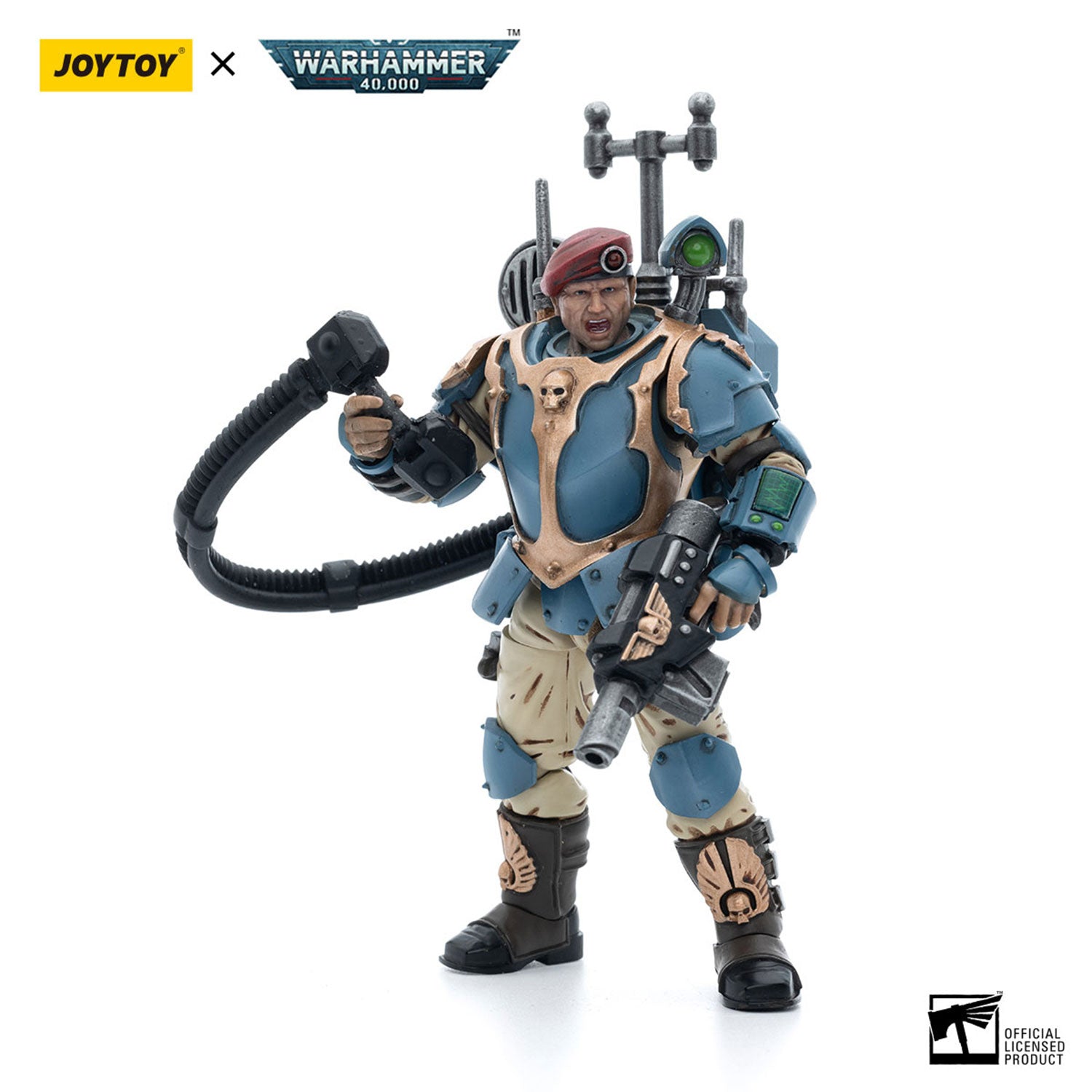 JOYTOY Warhammer 40K Astra Militarum Tempestus Scions Command Squad 55th Kappic Eagles Vox Operator figure