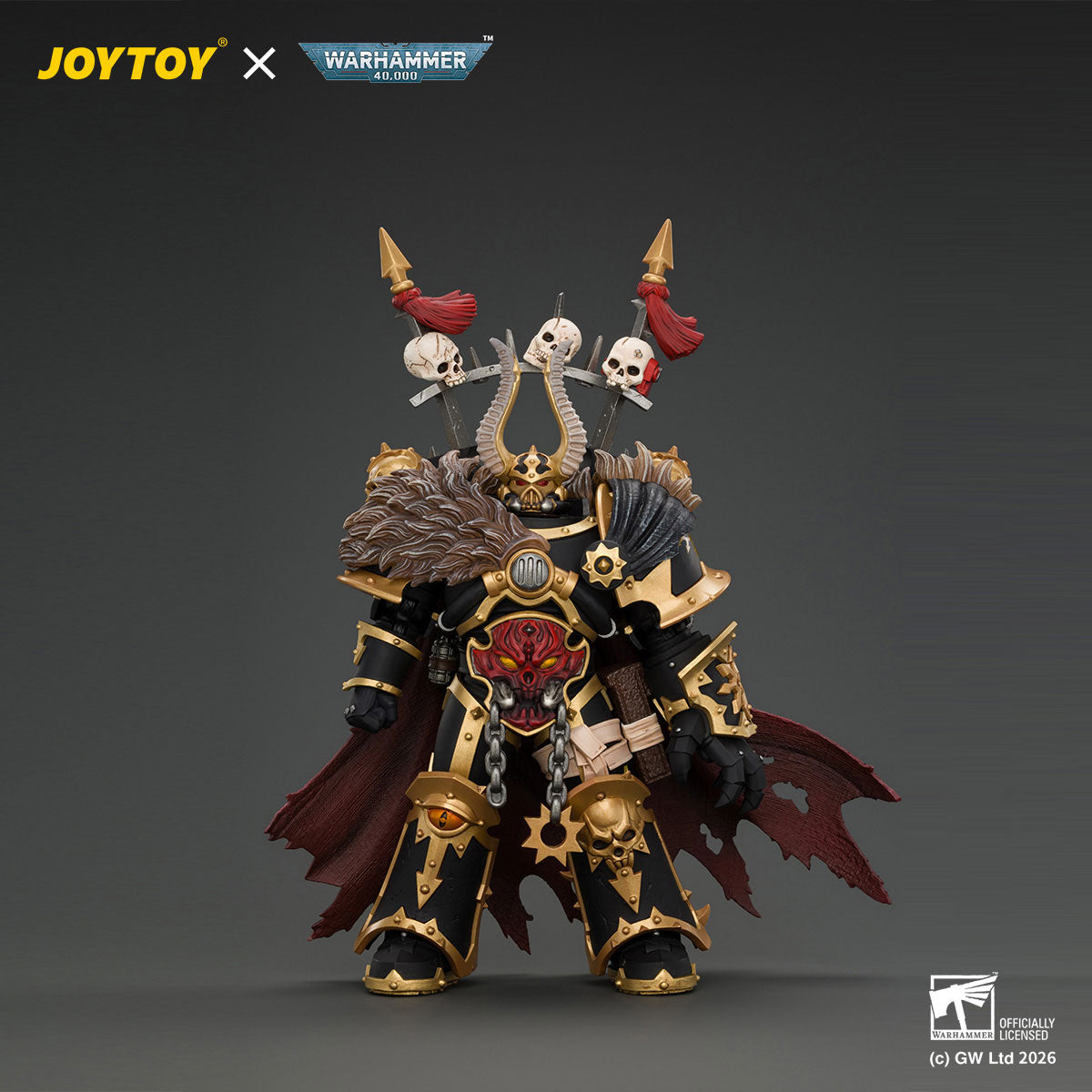 JOYTOY Warhammer 40K Black Legion Chaos Lord figure