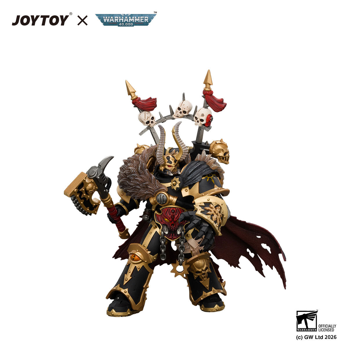 JOYTOY Warhammer 40K Black Legion Chaos Lord figure