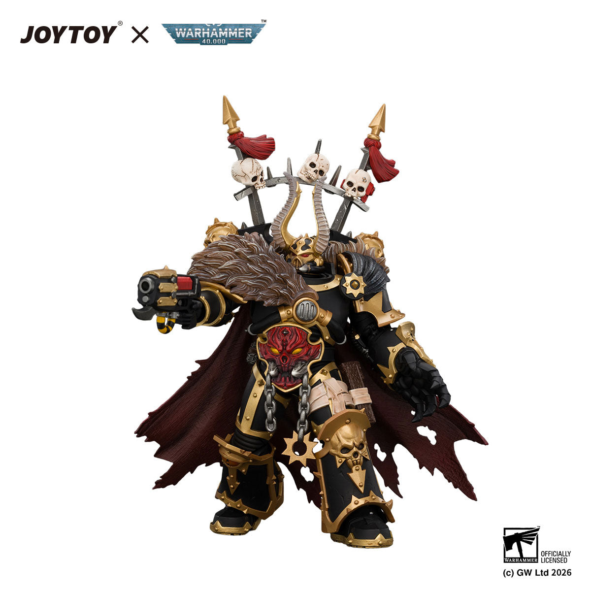 JOYTOY Warhammer 40K Black Legion Chaos Lord figure