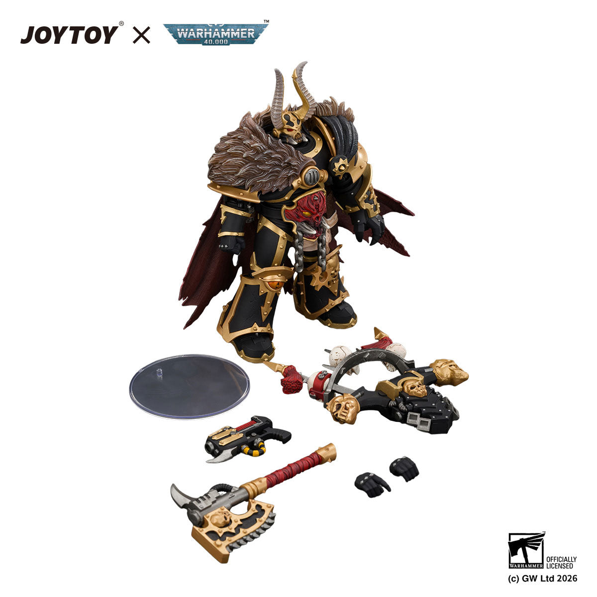 JOYTOY Warhammer 40K Black Legion Chaos Lord figure