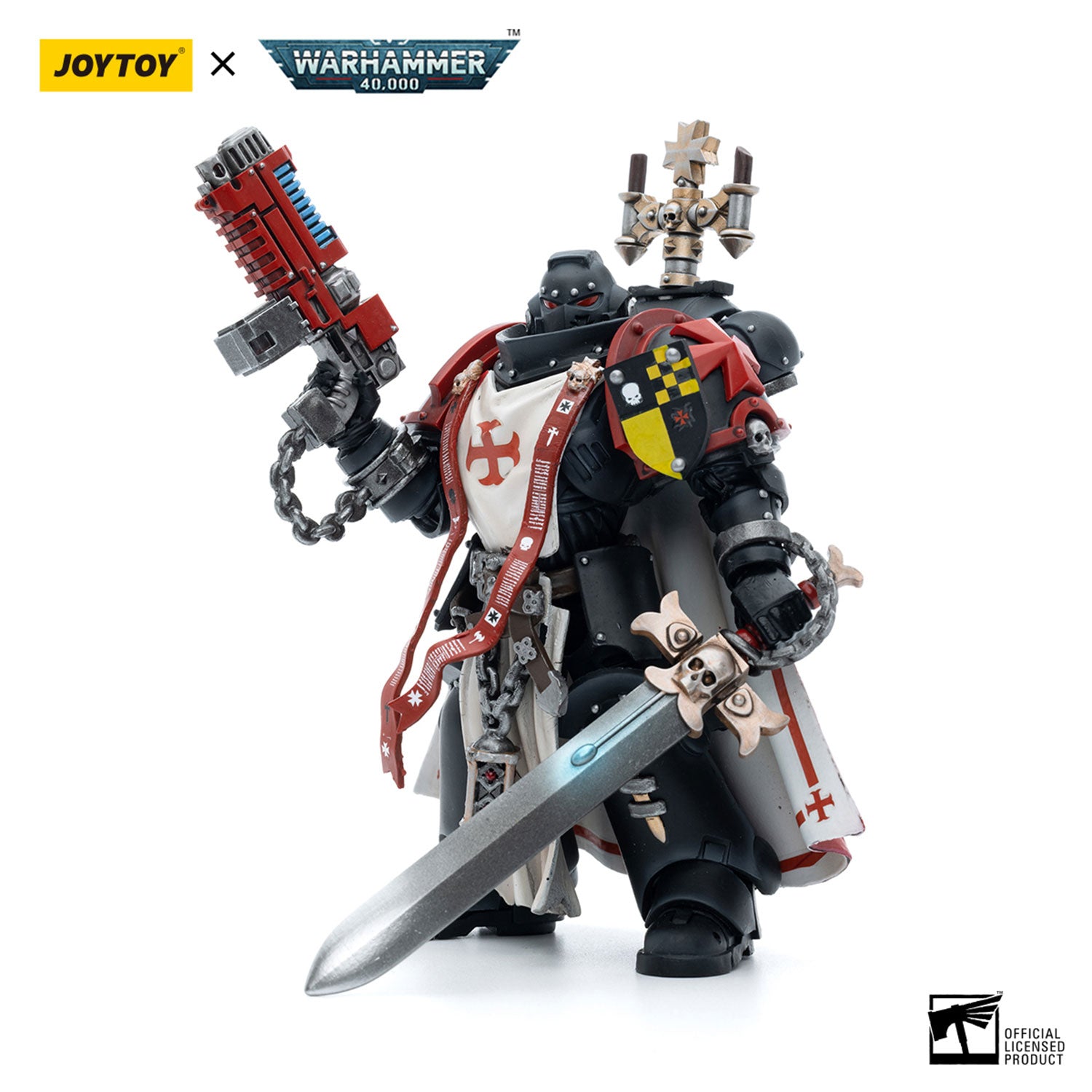 JOYTOY Warhammer 40K Black Templars Sword Brethren Brother Lombast figure