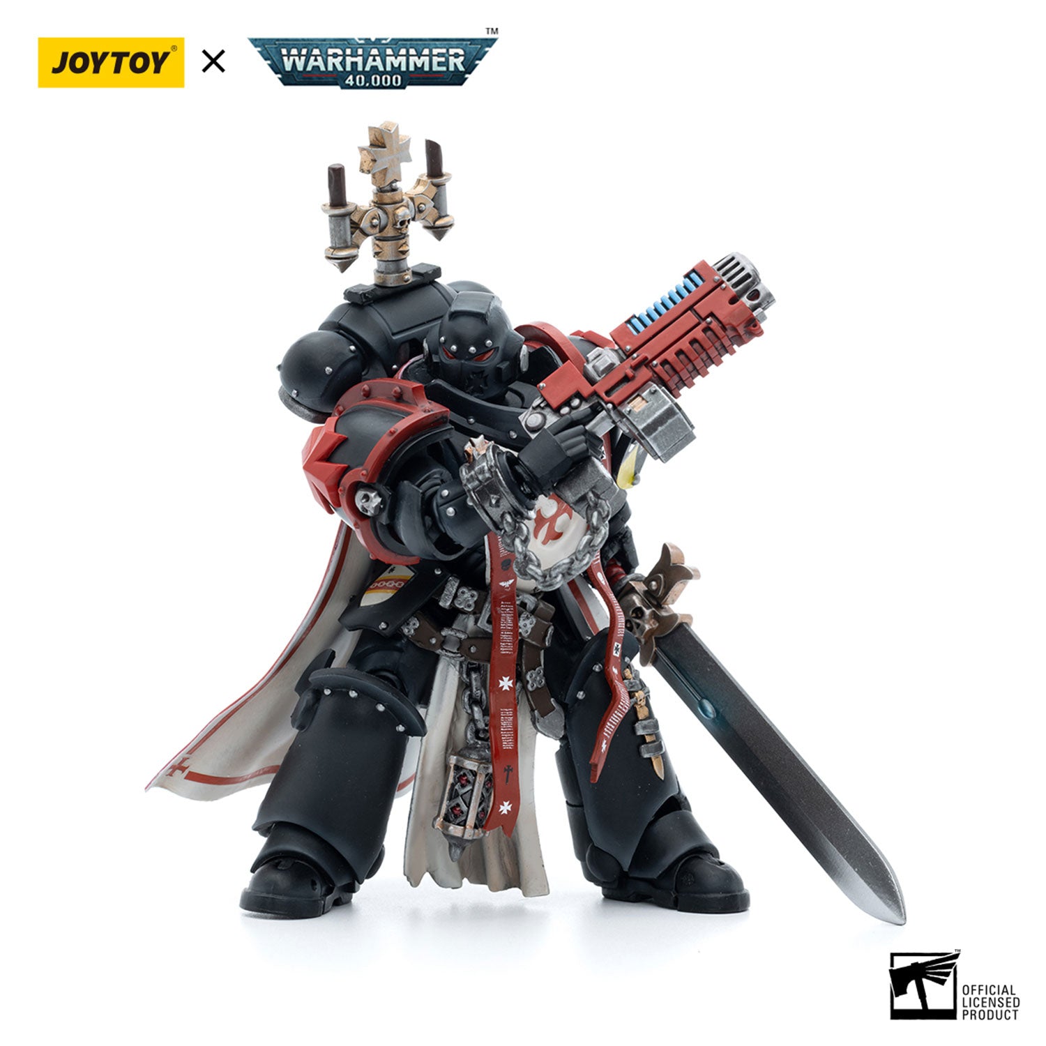 JOYTOY Warhammer 40K Black Templars Sword Brethren Brother Lombast figure