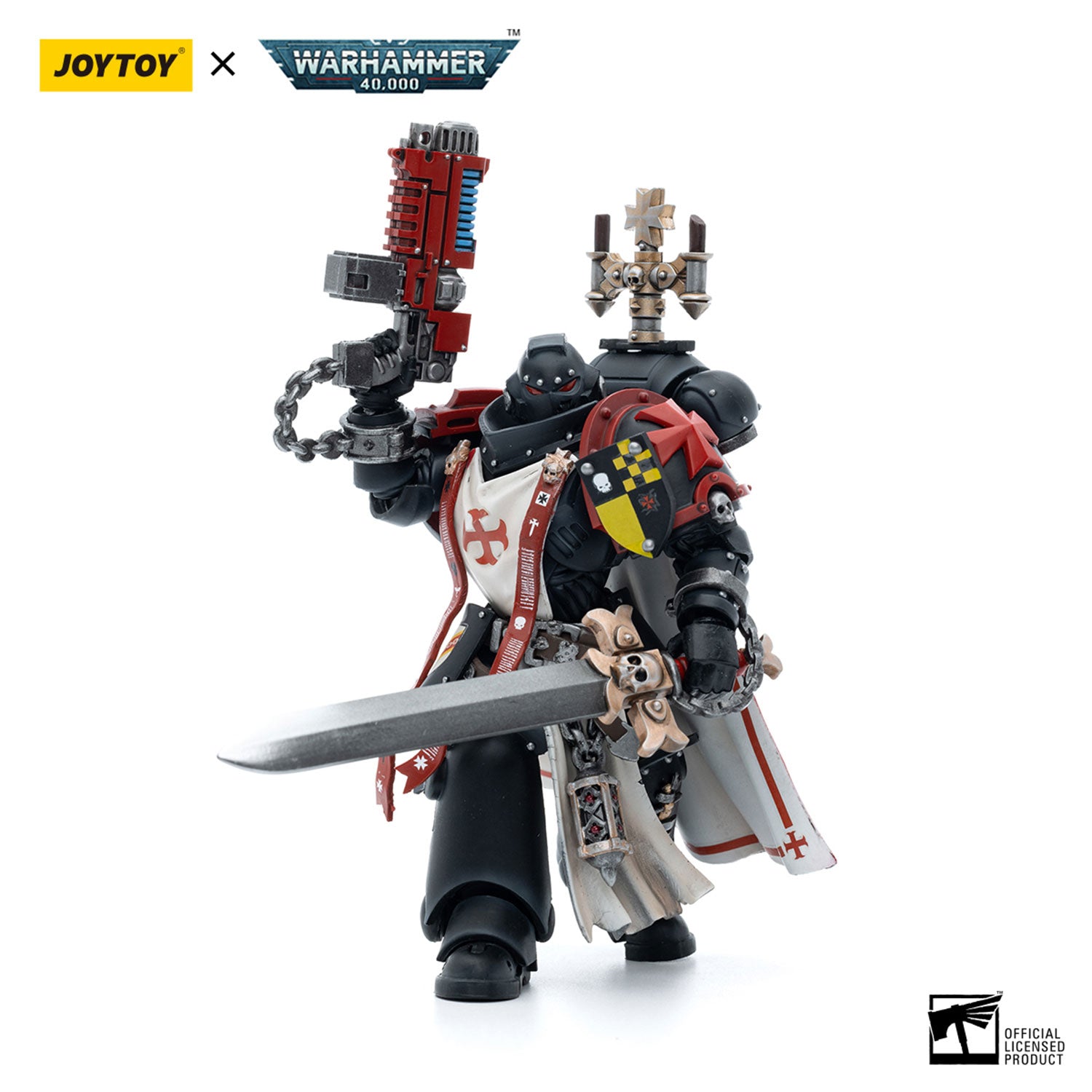 JOYTOY Warhammer 40K Black Templars Sword Brethren Brother Lombast figure