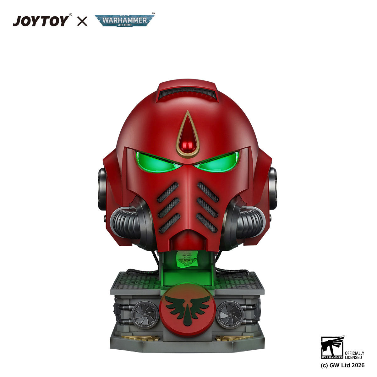 JOYTOY Warhammer 40K Blood Angels MkX Helmet &amp; Display Stand figure