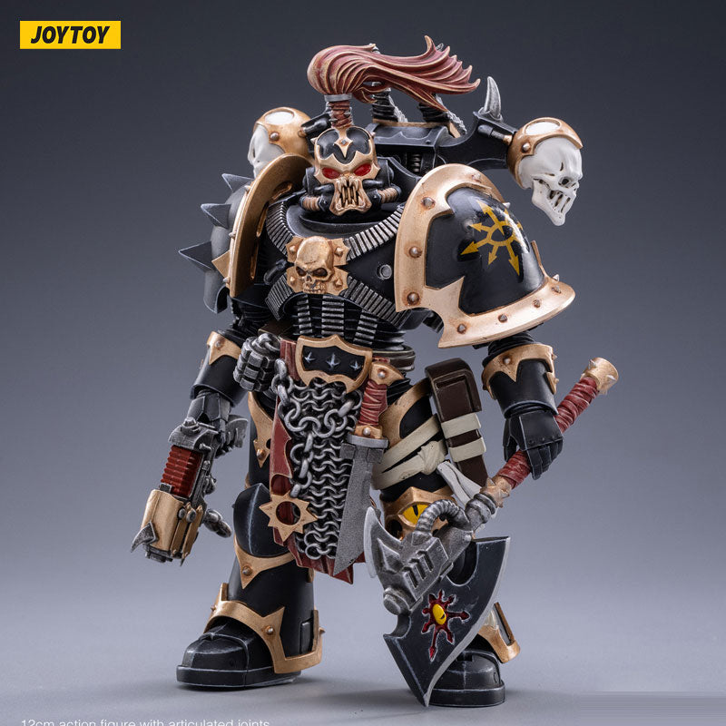 JOYTOY Warhammer 40K Black Legion Chaos Space Marines Black Legion Brother Narghast figure