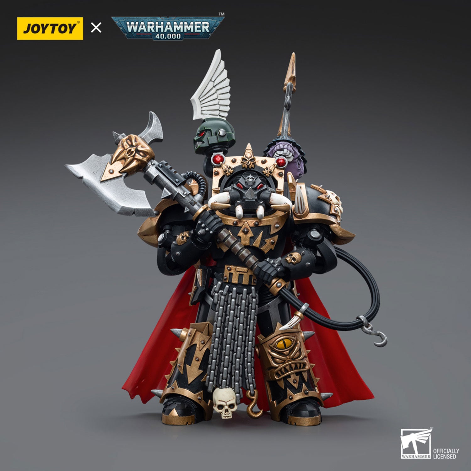 JOYTOY Warhammer 40K Black Legion Chaos Space Marines Black Legion Chaos Lord in Terminator Armour figure