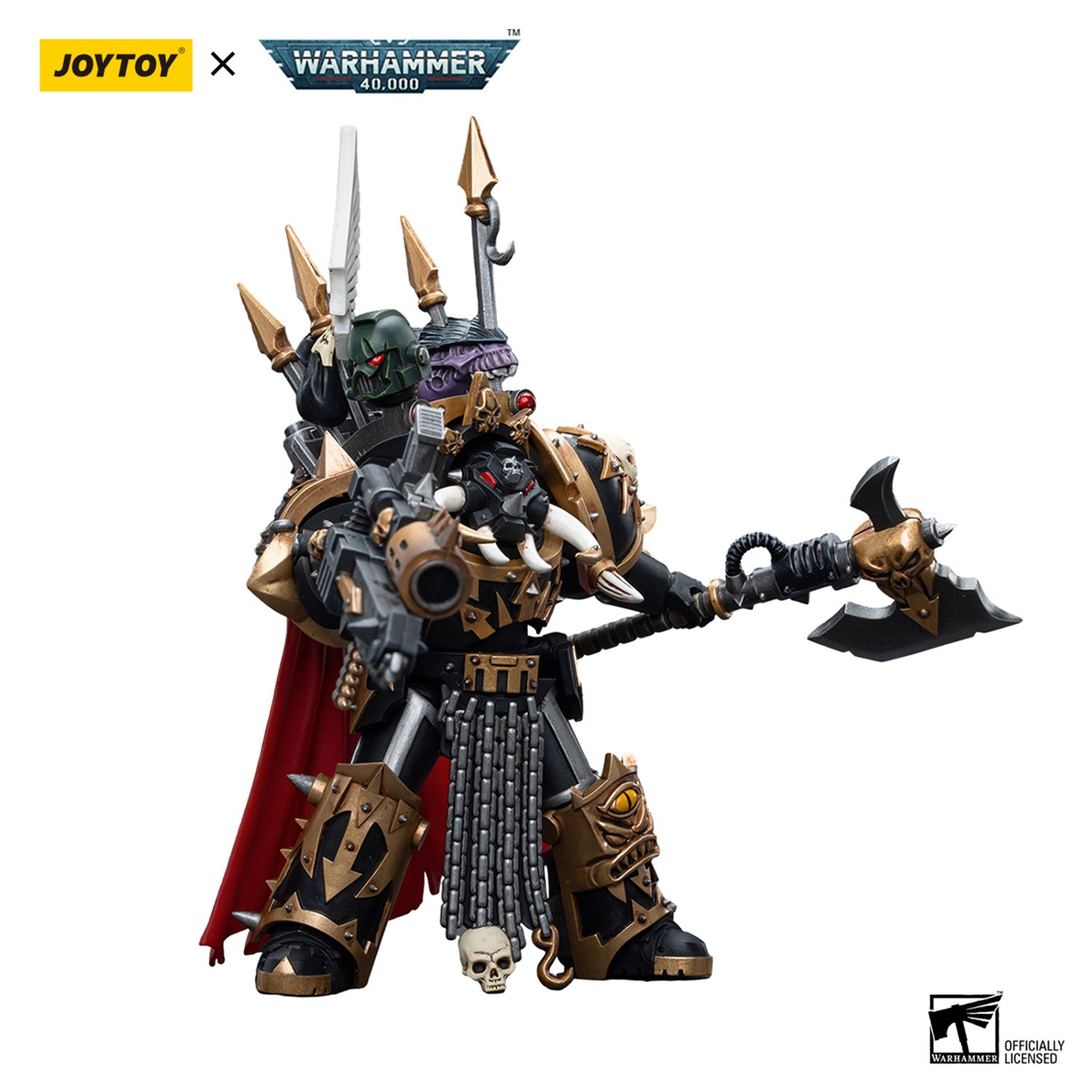 JOYTOY Warhammer 40K Black Legion Chaos Space Marines Black Legion Chaos Lord in Terminator Armour figure