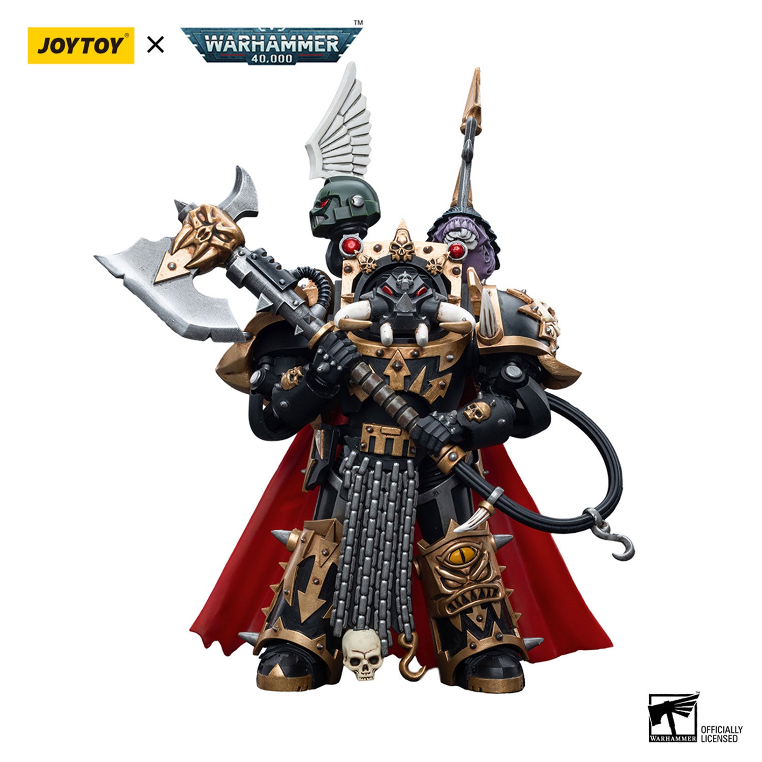 JOYTOY Warhammer 40K Black Legion Chaos Space Marines Black Legion Chaos Lord in Terminator Armour figure