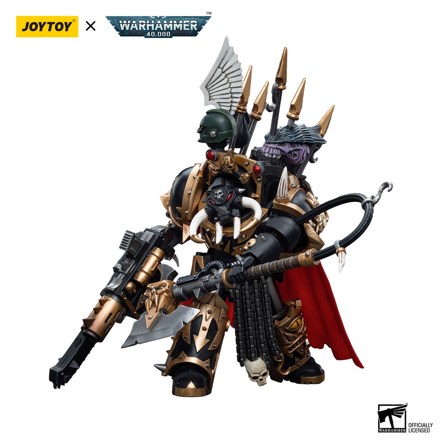 JOYTOY Warhammer 40K Black Legion Chaos Space Marines Black Legion Chaos Lord in Terminator Armour figure