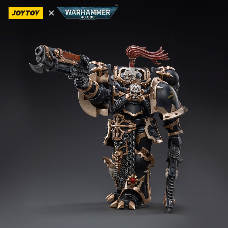 JOYTOY Warhammer 40K Black Legion Chaos Space Marines Black Legion Havocs Champion Brother Slael figure