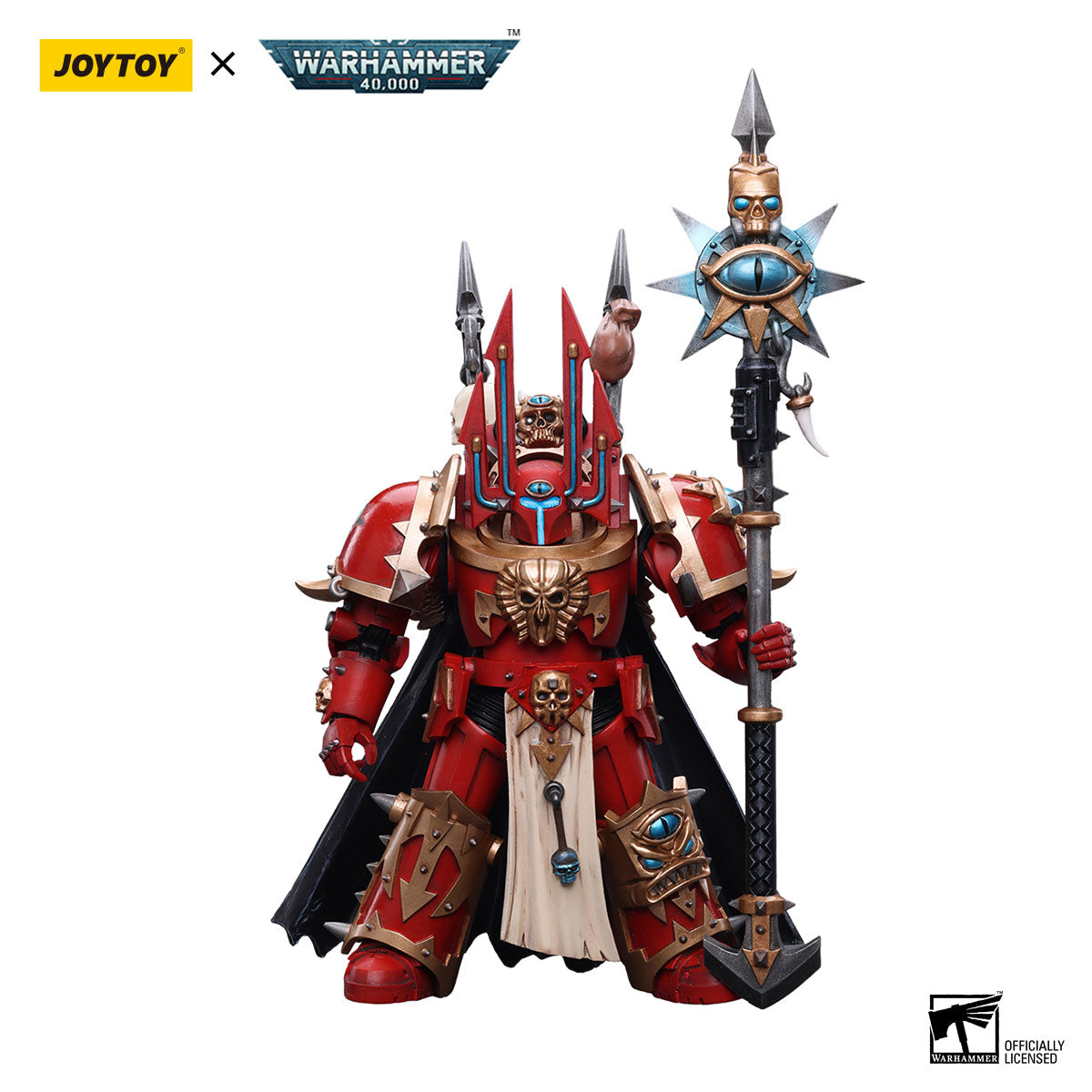 JOYTOY Warhammer 40K Chaos Space Marines Crimson Slaughter Sorcerer Lord in Terminator Armour figure