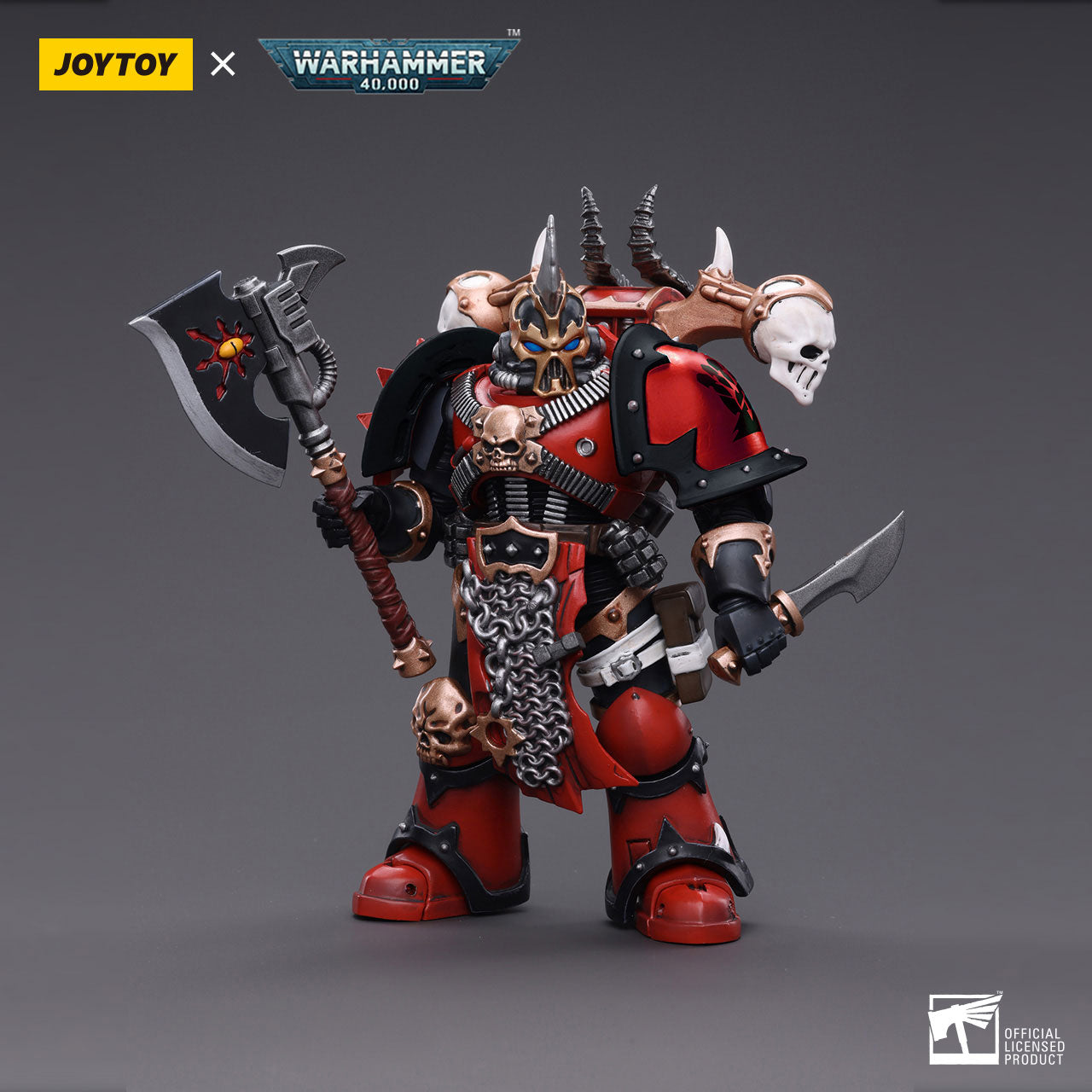 JOYTOY Warhammer 40K Chaos Space Marines Red Corsairs Exalted Champion Gotor the Blade figure