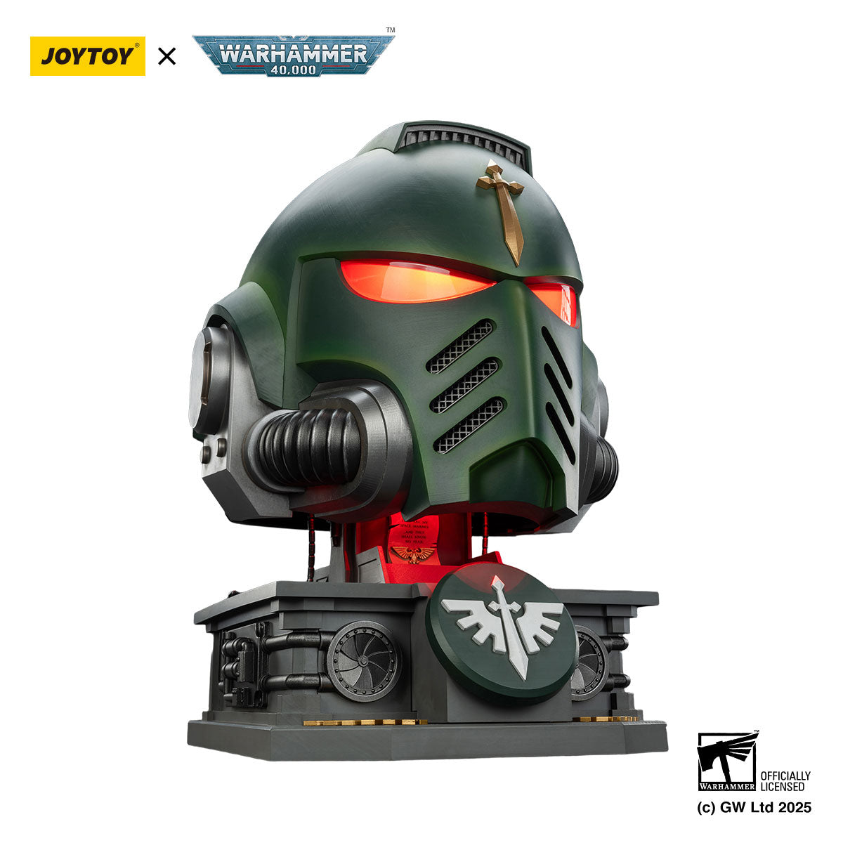 JOYTOY Warhammer 40K Dark Angels MkX Helmet &amp; Display Stand figure