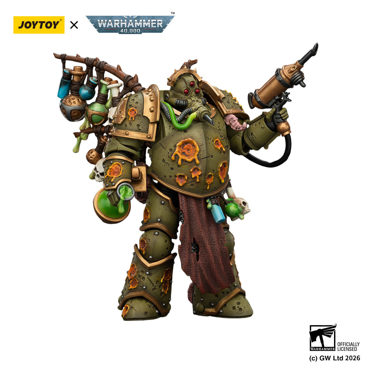 JOYTOY Warhammer 40K Death Guard Biologus Putrifier figure