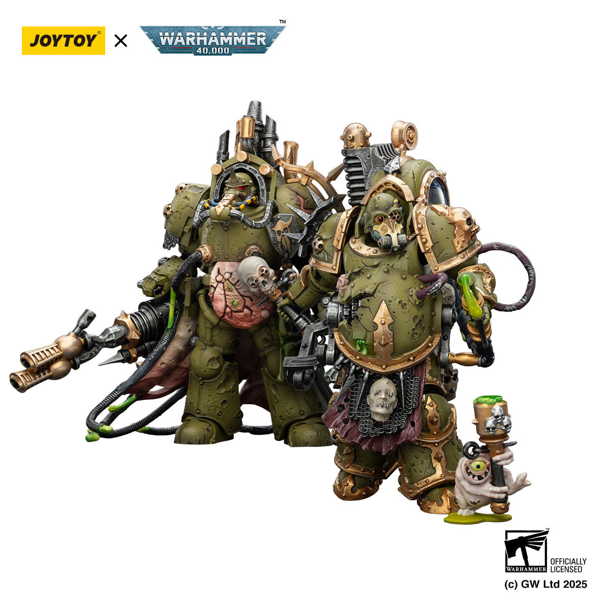 JOYTOY Warhammer 40K Death Guard Lord of Virulence &amp; Foul Blightspawn Set figure