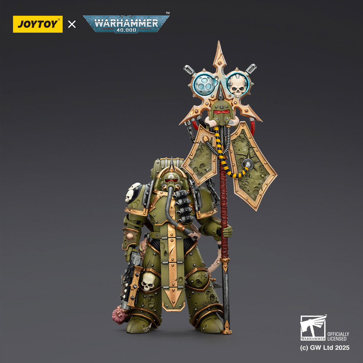 JOYTOY Warhammer 40K Death Guard Plague Marine lcon bearer figure