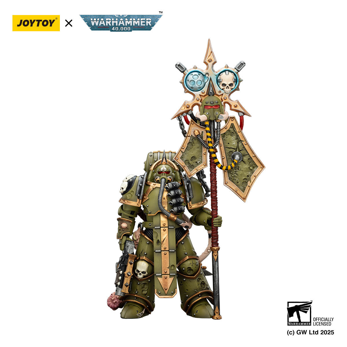 JOYTOY Warhammer 40K Death Guard Plague Marine lcon bearer figure