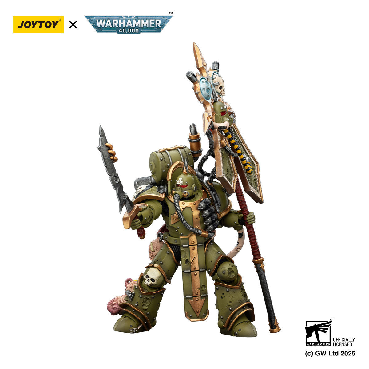 JOYTOY Warhammer 40K Death Guard Plague Marine lcon bearer figure