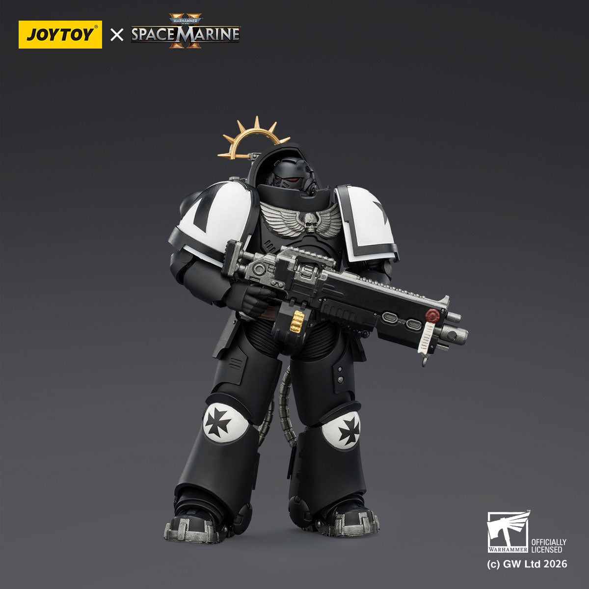 JOYTOY Warhammer 40K Space Marine 2 Black Templars Game Edition Black Templars Heavy Intercessor figure
