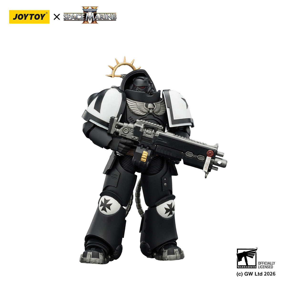JOYTOY Warhammer 40K Space Marine 2 Black Templars Game Edition Black Templars Heavy Intercessor figure