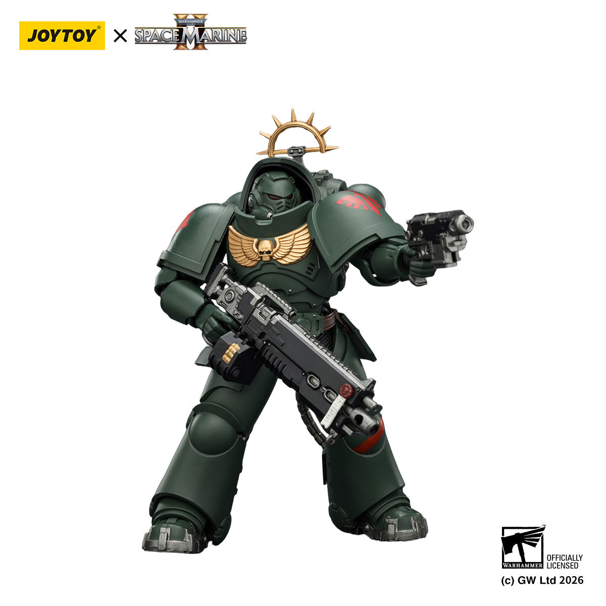 JOYTOY Warhammer 40K Space Marine 2 Dark Angels Game Edition Dark Angels Heavy Intercessor figure
