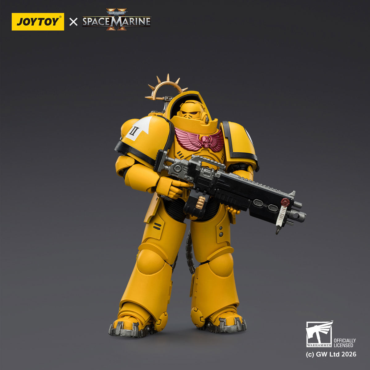 JOYTOY Warhammer 40K Space Marine 2 Imperial Fists Game Edition Imperial Fists Heavy Intercessor figure
