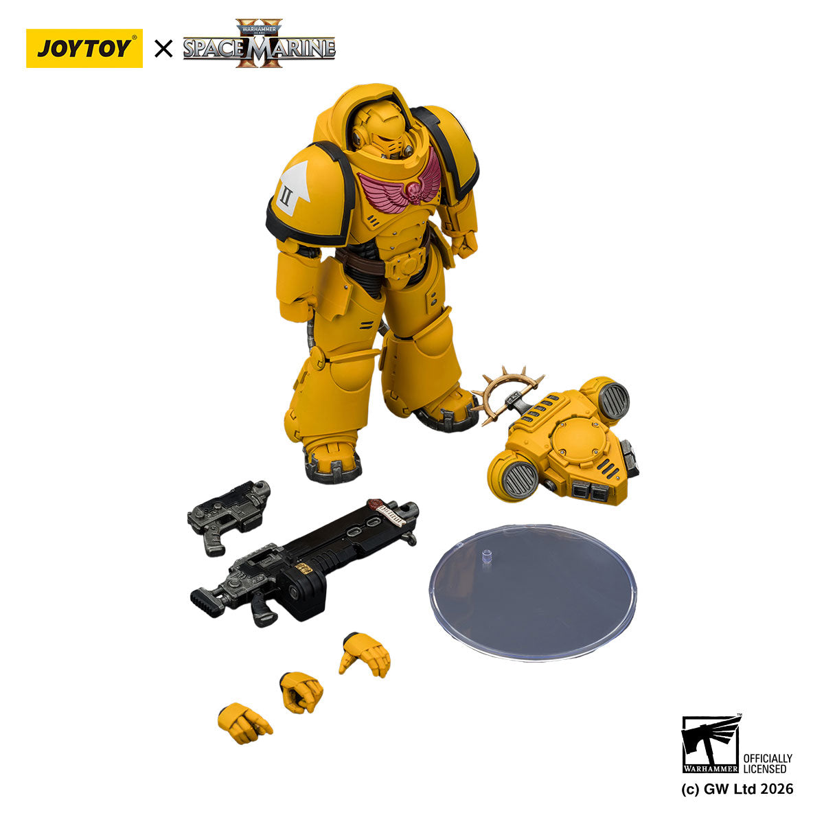 JOYTOY Warhammer 40K Space Marine 2 Imperial Fists Game Edition Imperial Fists Heavy Intercessor figure