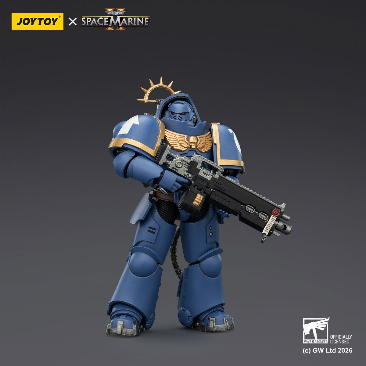 JOYTOY Warhammer 40K Space Marine 2 Ultramarines Game Edition Ultramarines Heavy Intercessor figure