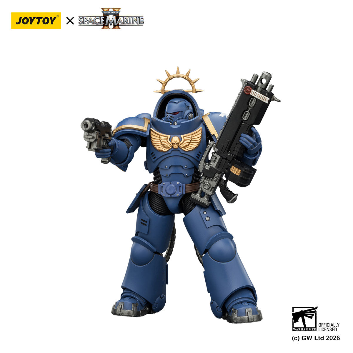 JOYTOY Warhammer 40K Space Marine 2 Ultramarines Game Edition Ultramarines Heavy Intercessor figure