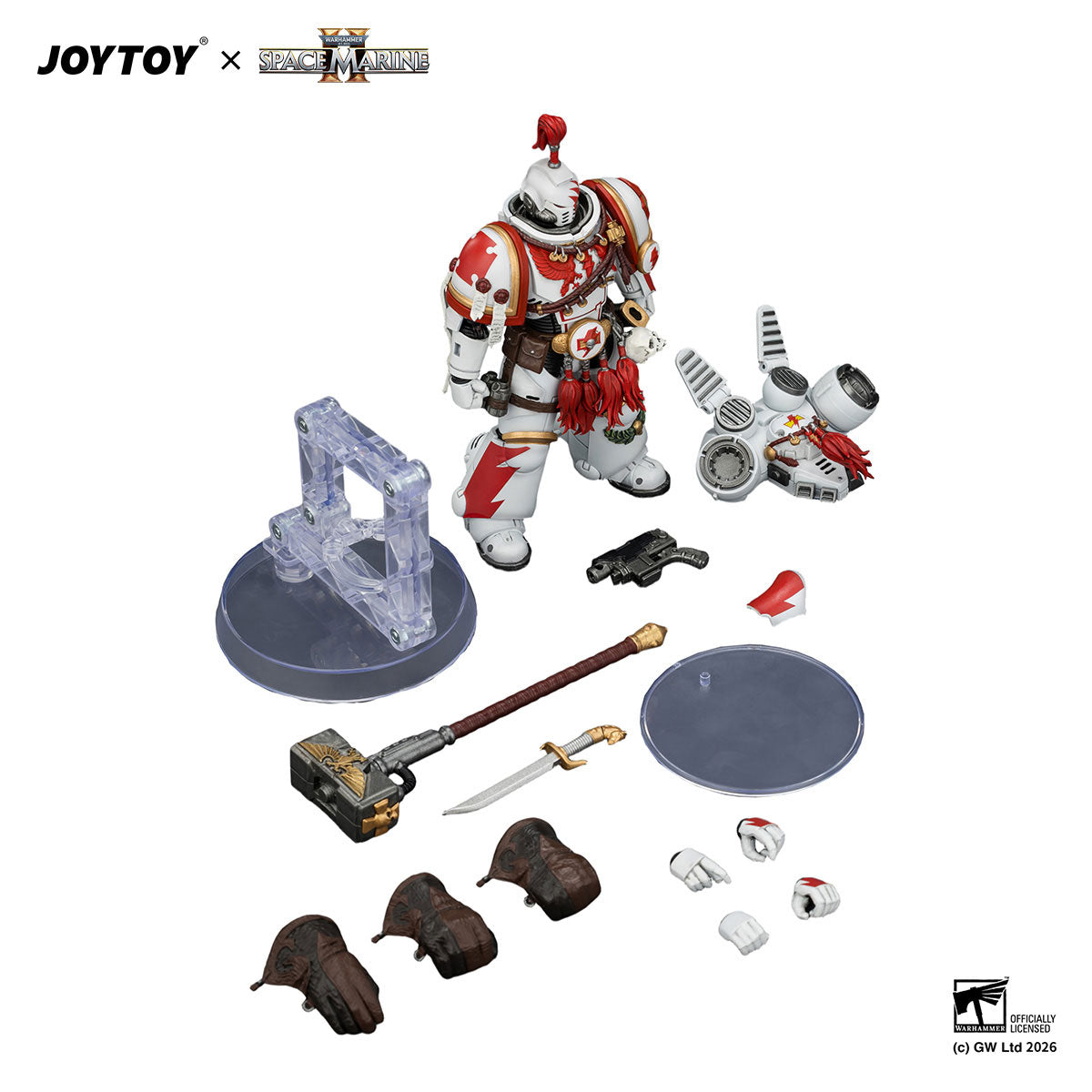 JOYTOY Warhammer 40K Space Marine 2 White Scars Game Edition White Scars Assault Intercessor Champion figure