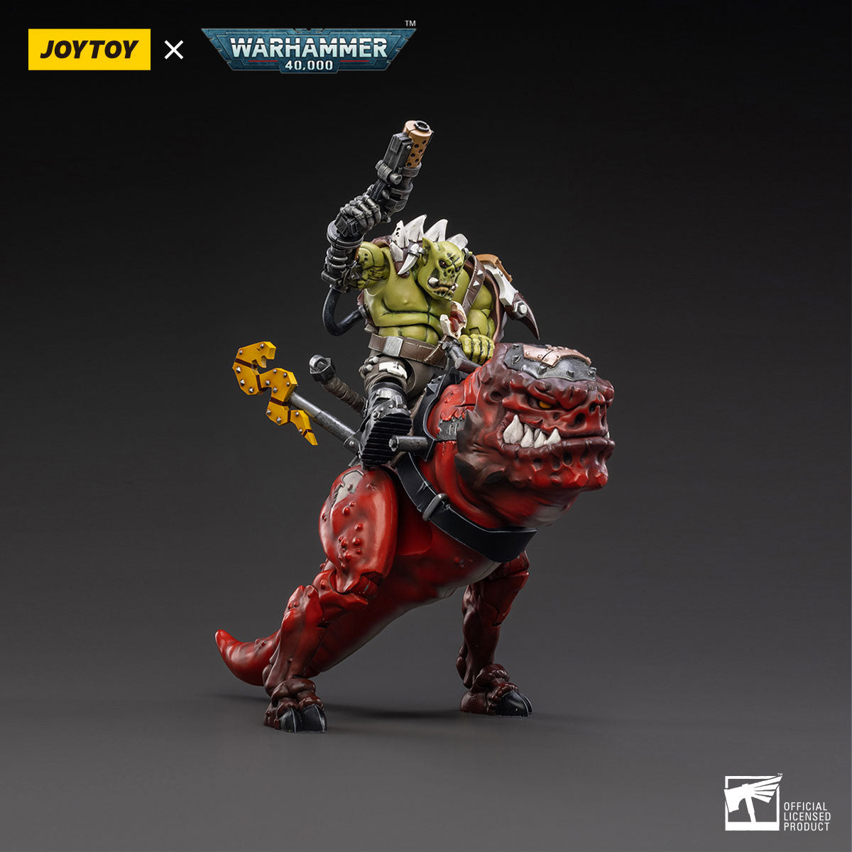 JOYTOY Warhammer 40K Ork Kommandos Orks Squighog Nob On Smasha Squig figure