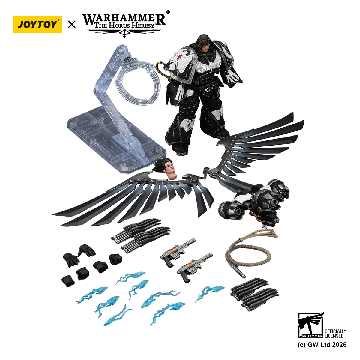 JOYTOY Horus Heresy Raven Guard Corvus Corax,Primarch of the XIX Legion figure