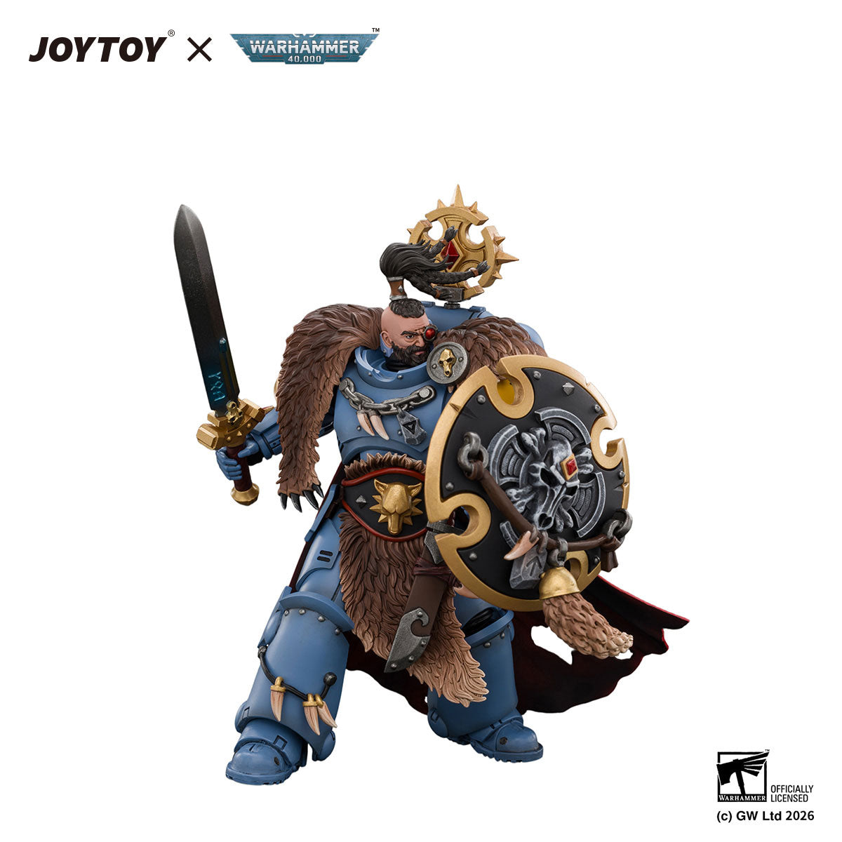 JOYTOY Warhammer 40K Space Wolves Wolf Guard Battle Leader figure