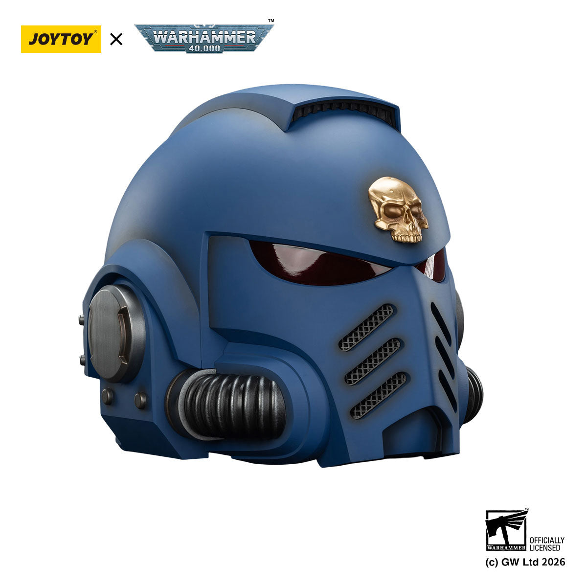 JOYTOY Warhammer 40K Ultramarines Captain MkX Helmet &amp; Display Stand figure