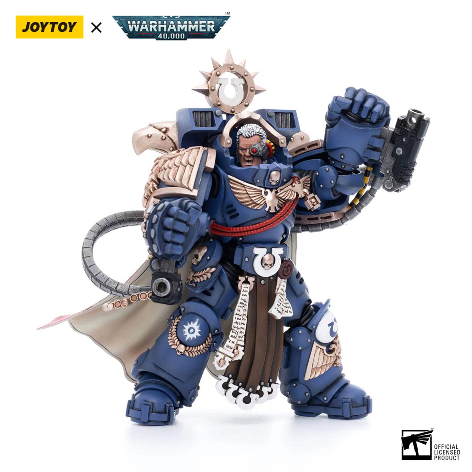 JOYTOY Warhammer 40K Ultramarines Chapter Master Marneus Calgar figure