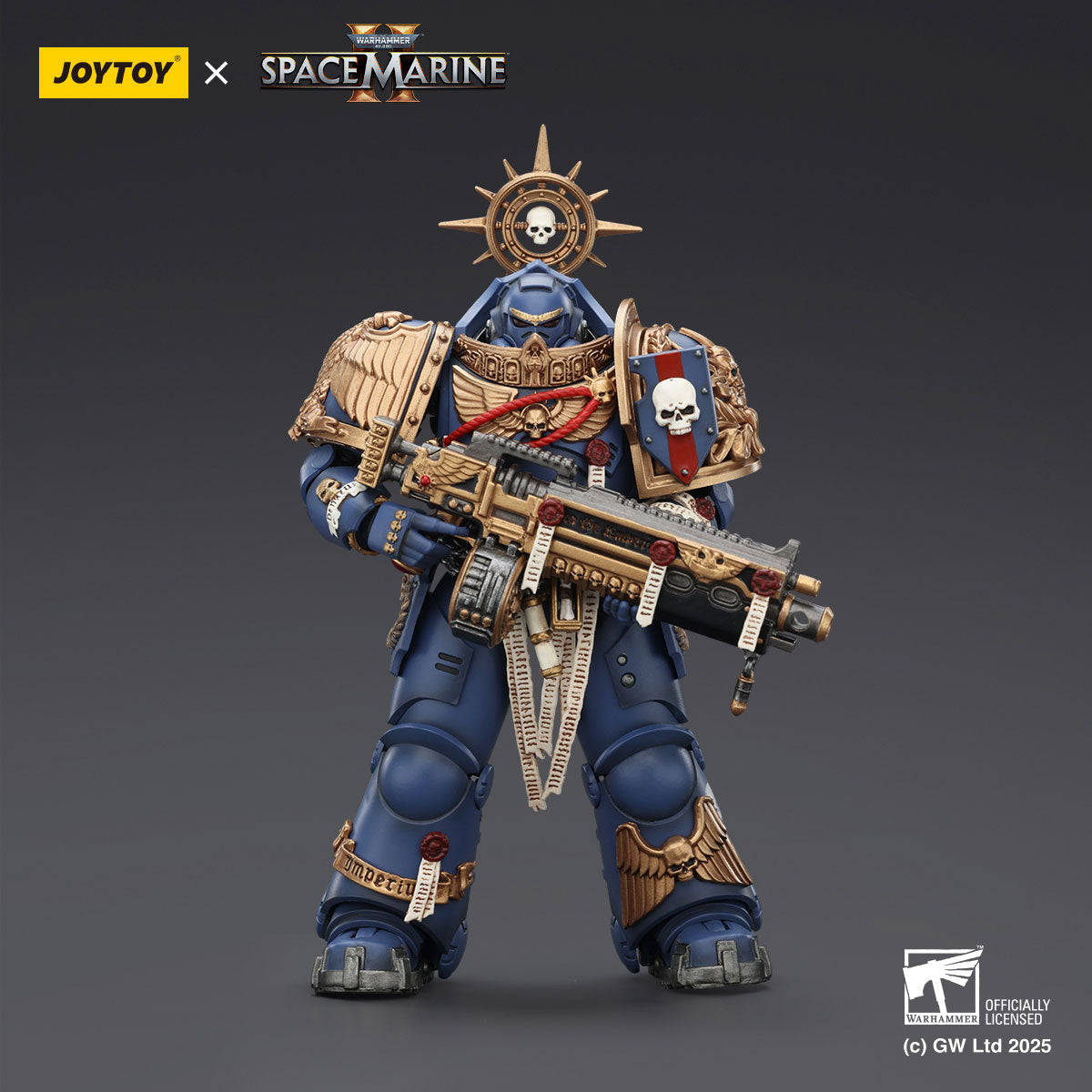 JOYTOY Warhammer 40K Space Marine 2 Ultramarines Heavy Relic Primus Armor figure