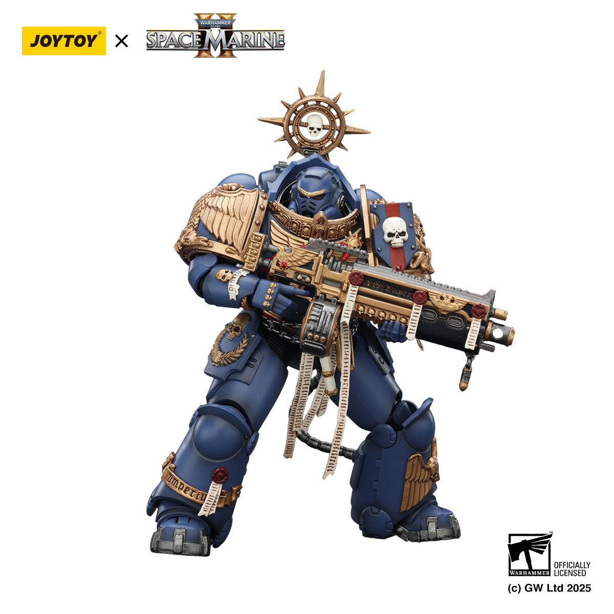 JOYTOY Warhammer 40K Space Marine 2 Ultramarines Heavy Relic Primus Armor figure