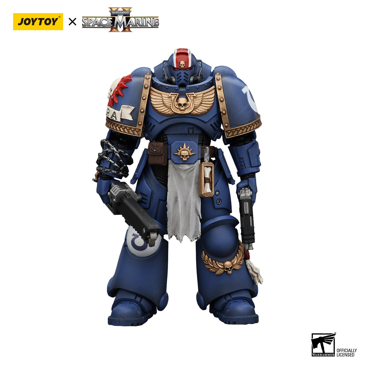 JOYTOY Warhammer 40K Space Marine 2 Ultramarines Lieutenant Titus figure