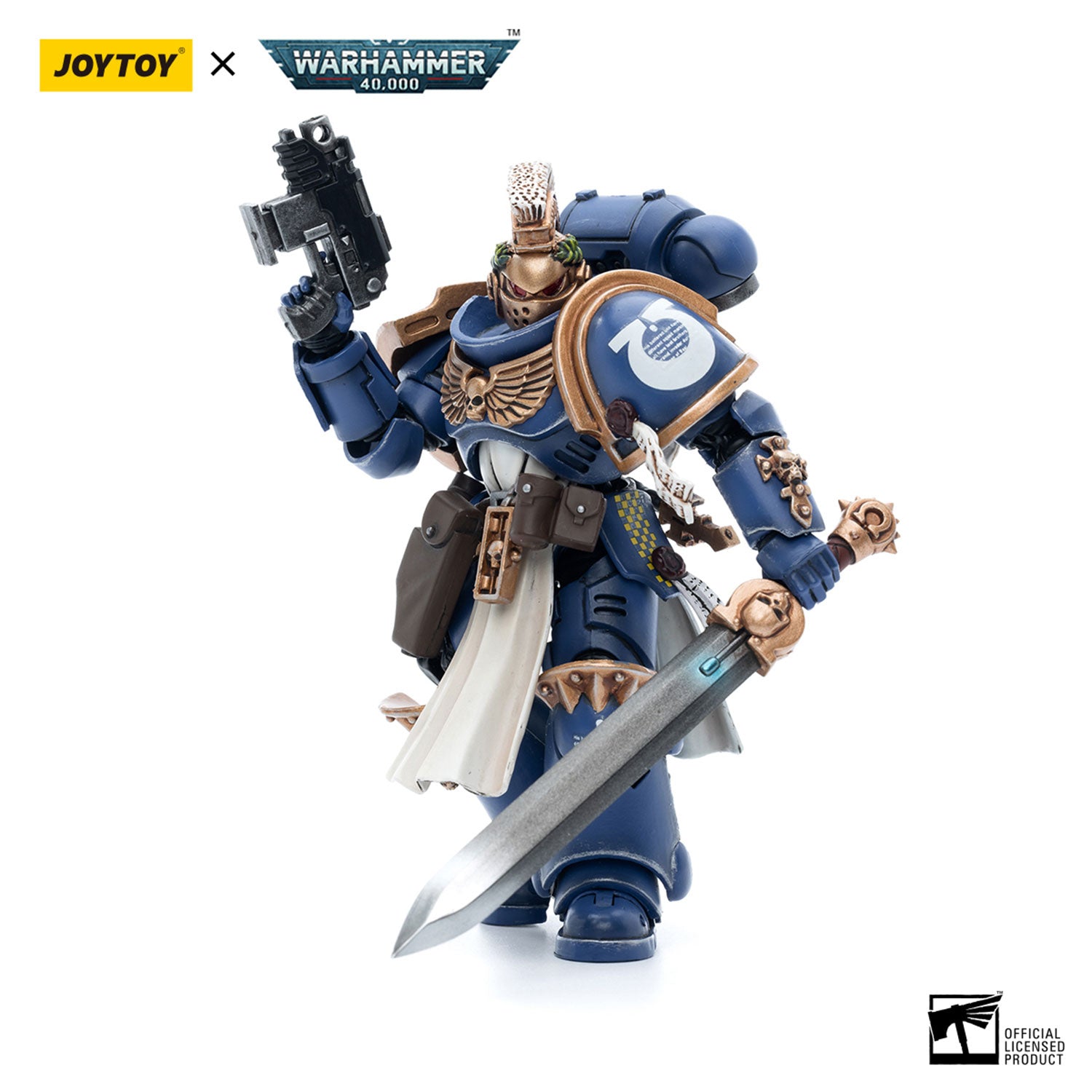 JOYTOY Warhammer 40K Ultramarines Primaris Company Champion Brother Parnaeus figure