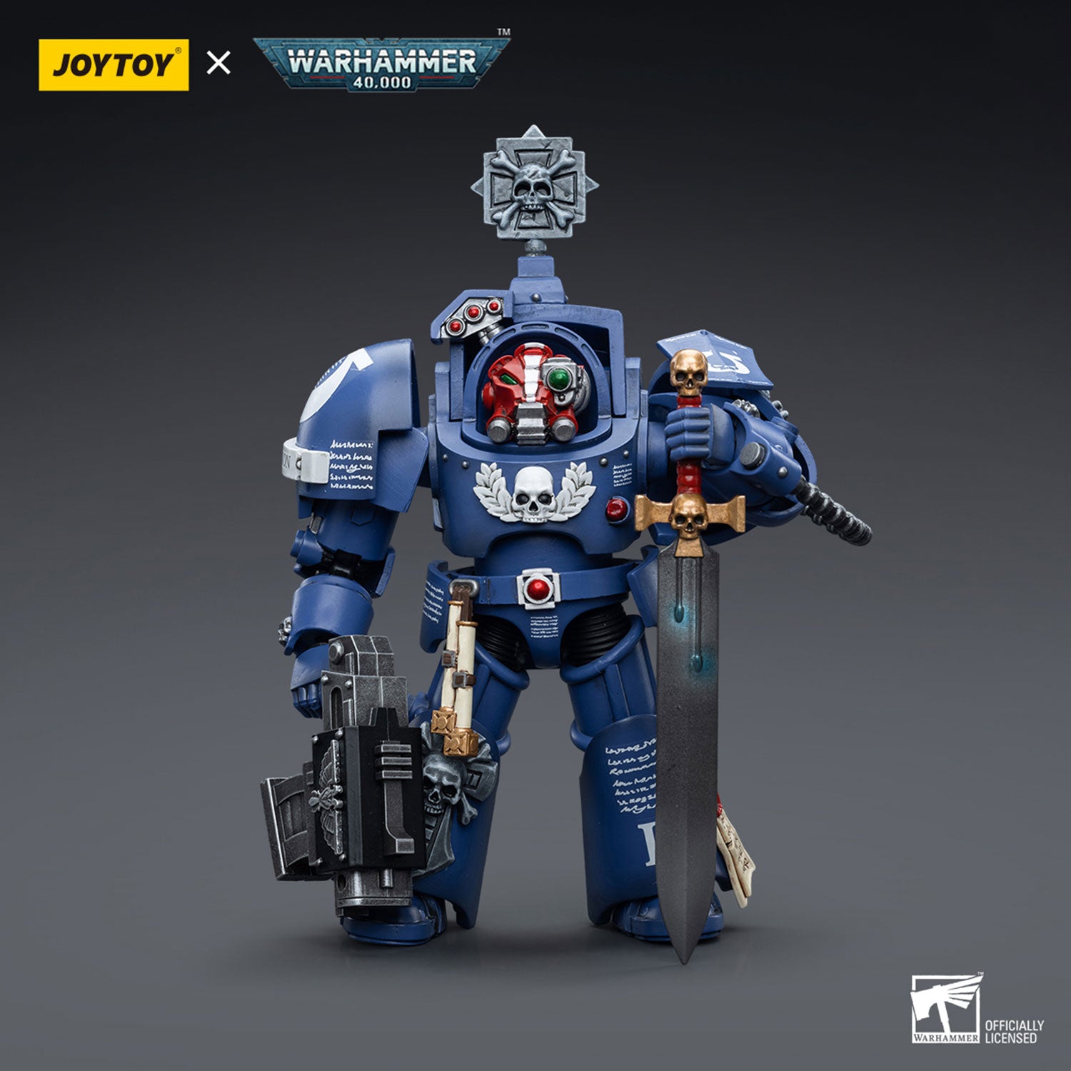 JOYTOY Warhammer 40K Ultramarines Terminators Sergeant Terconon figure