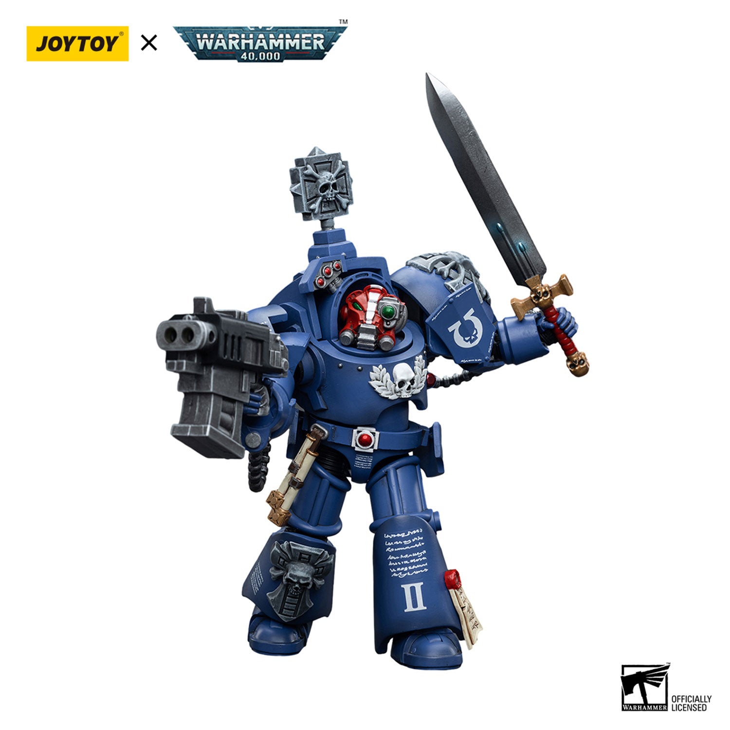 JOYTOY Warhammer 40K Ultramarines Terminators Sergeant Terconon figure