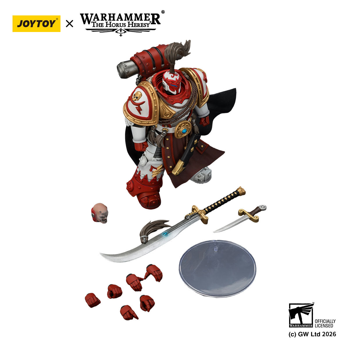 JOYTOY Horus Heresy White Scars Hibou Khan,Seeker of Atonement figure
